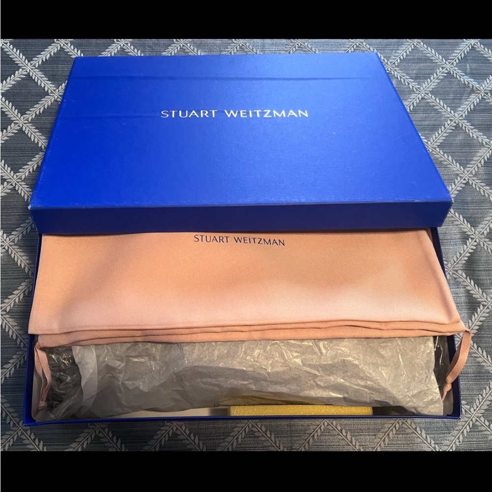 👠 👢 STUART WEITZMAN BLACK STRETCH SATIN HIGH BOOT SIZE 8 - Picture 12 of 16